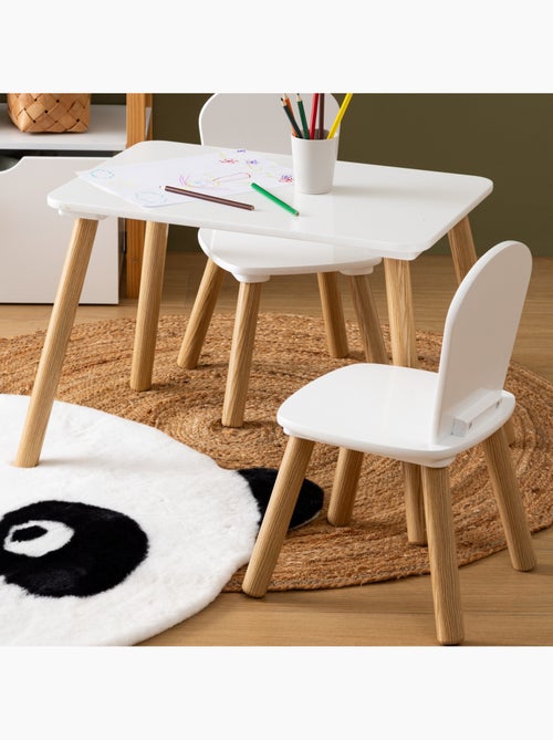 Ensemble table et 2 chaises enfant en bois de pin ALEX - Kiabi Ensemble table et 2 chaises enfant en bois de pin ALEX - Kiabi