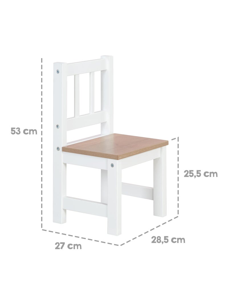 Ensemble table et 2 chaises enfants 'Woody' ROBA Blanc - Kiabi