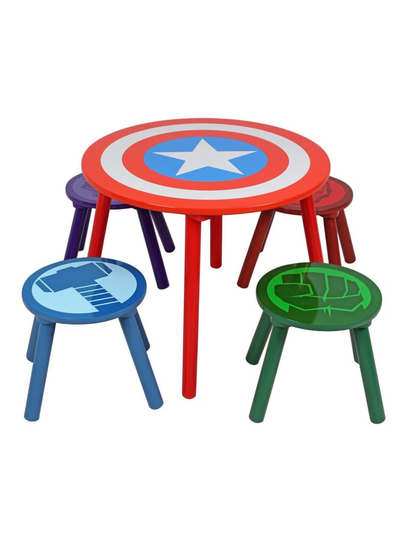 Ensemble table et 4 tabourets - Logo Captain America - Marvel Avengers Multicolore - Kiabi