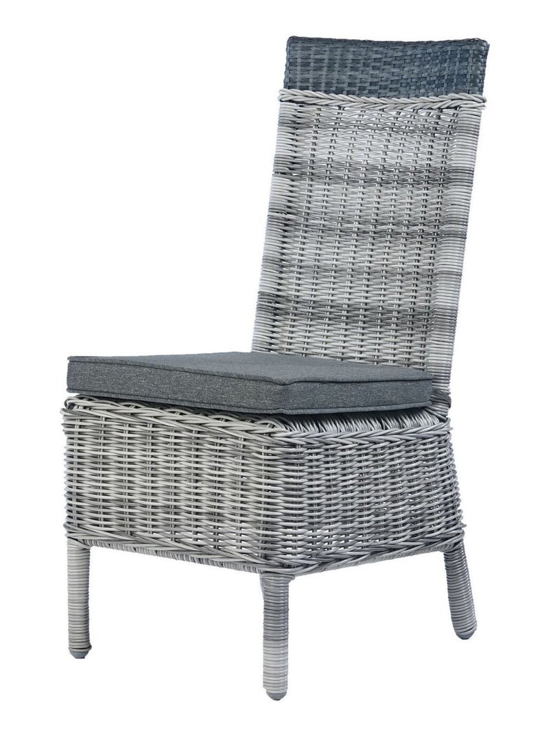 Ensemble table et 6 chaises de jardin en résine tressée 6 places FARO Gris - Kiabi