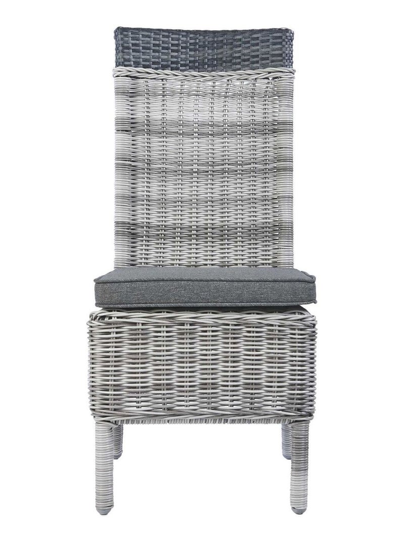Ensemble table et 6 chaises de jardin en résine tressée 6 places FARO Gris - Kiabi
