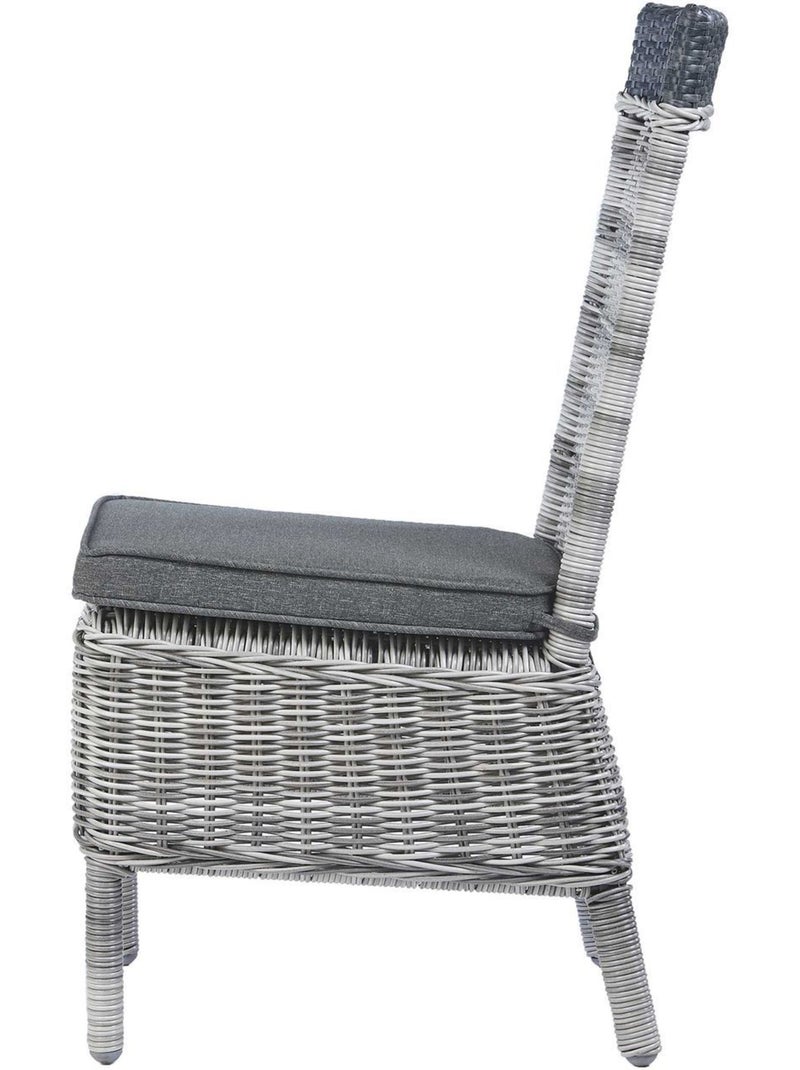 Ensemble table et 6 chaises de jardin en résine tressée 6 places FARO Gris - Kiabi
