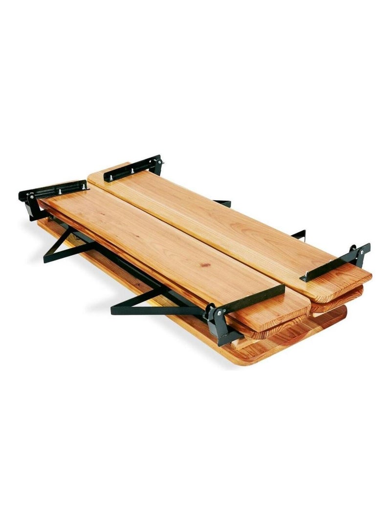 Ensemble Table et bancs avec dossier 'Pinolino' Sepp L 110 x P 35 x H 59 Beige - Kiabi