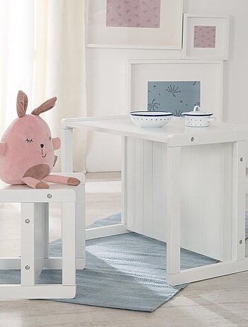 Ensemble table et chaises enfant - Set convertible en banc et tabouret - 3 Hauteurs d'assise 'Roba'