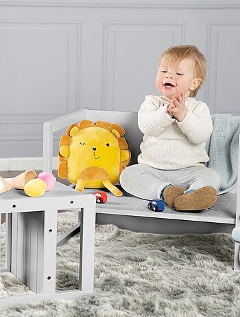 Ensemble table et chaises enfant - Set convertible en banc et tabouret - 3 Hauteurs d'assise 'Roba'