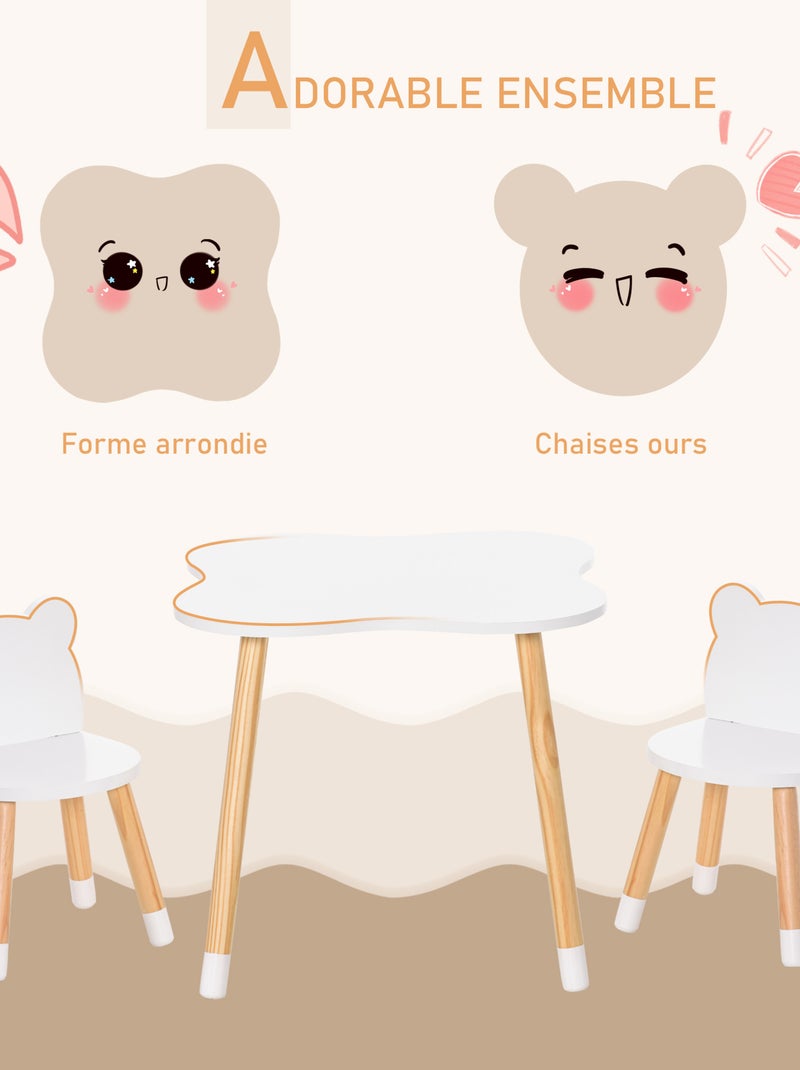 Ensemble table et chaises enfant design Blanc Blanc - Kiabi