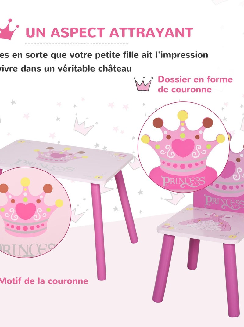 Ensemble table et chaises enfant design Rose - Kiabi
