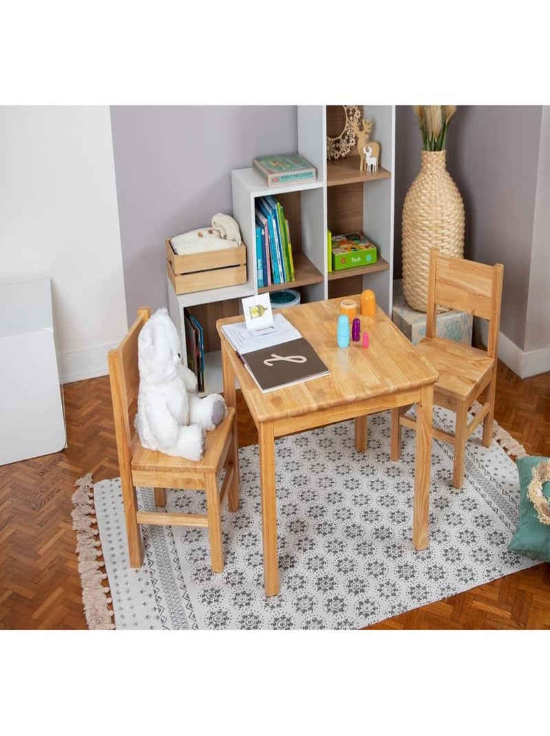 Ensemble Table et Chaises Enfant en bois  Bois naturel Marron - Kiabi