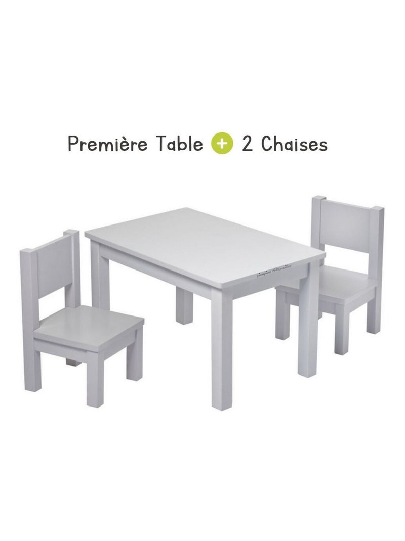 Ensemble Table et Chaises Enfant Montessori Gris - Kiabi