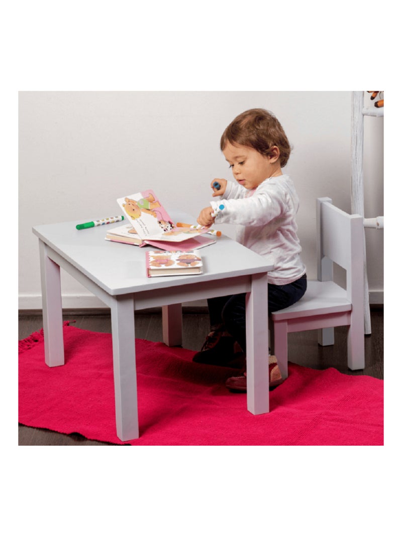 Ensemble Table et Chaises Enfant Montessori Gris - Kiabi