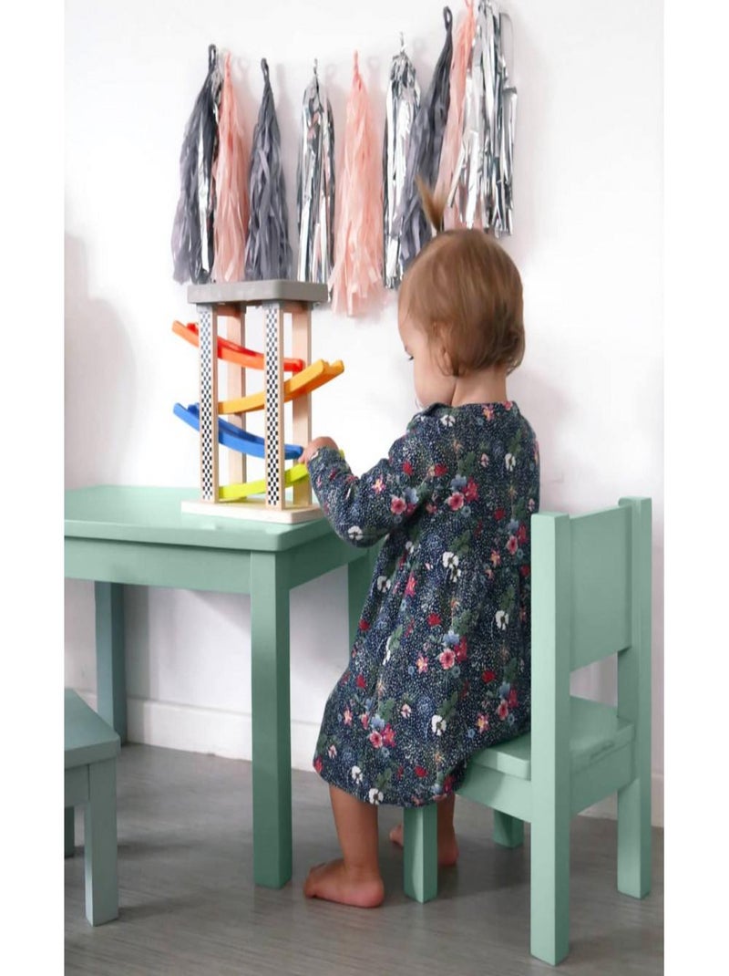 Ensemble Table et Chaises Enfant Montessori Vert - Kiabi