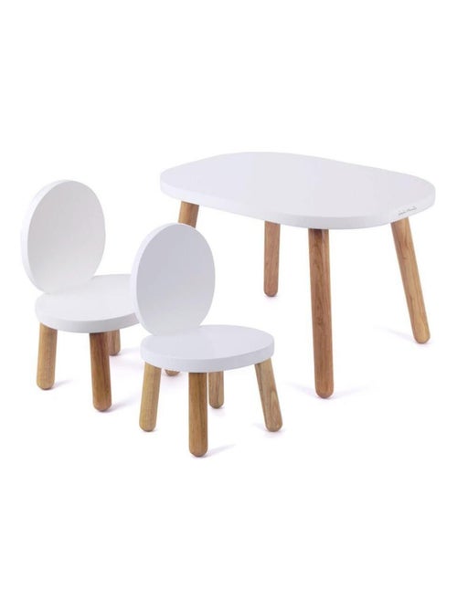 Ensemble Table et Chaises Enfant Ovaline Blanc - Kiabi