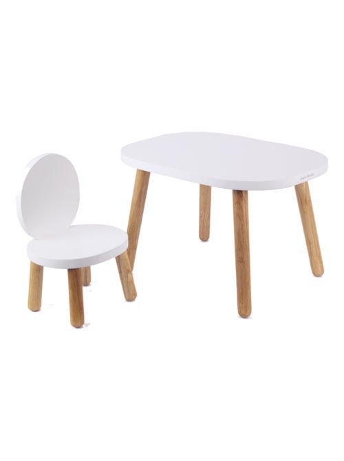 Ensemble Table et Chaises Enfant Ovaline Blanc - Kiabi