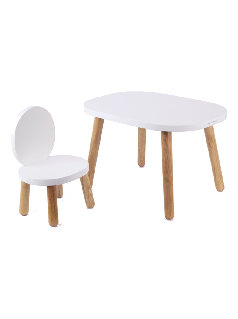 Ensemble Table et Chaises Enfant Ovaline Blanc Blanc - Kiabi