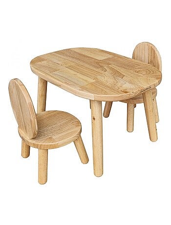 Ensemble Table et Chaises Enfant Ovaline Bois