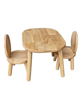 Ensemble Table et Chaises Enfant Ovaline Bois