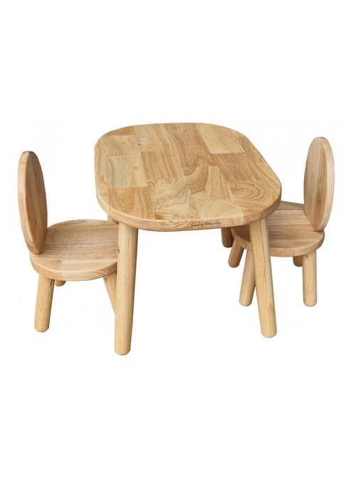Ensemble Table et Chaises Enfant Ovaline Bois - Kiabi
