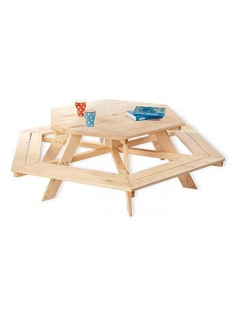 Ensemble Table et Chaises 'Pinolino' Nicki 6 places Bois massif L 162 x P 162 x H 50