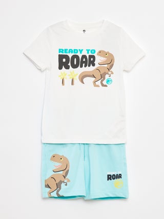 Ensemble tee-shirt + bermuda 'Jurassic Park' - 2 pièces
