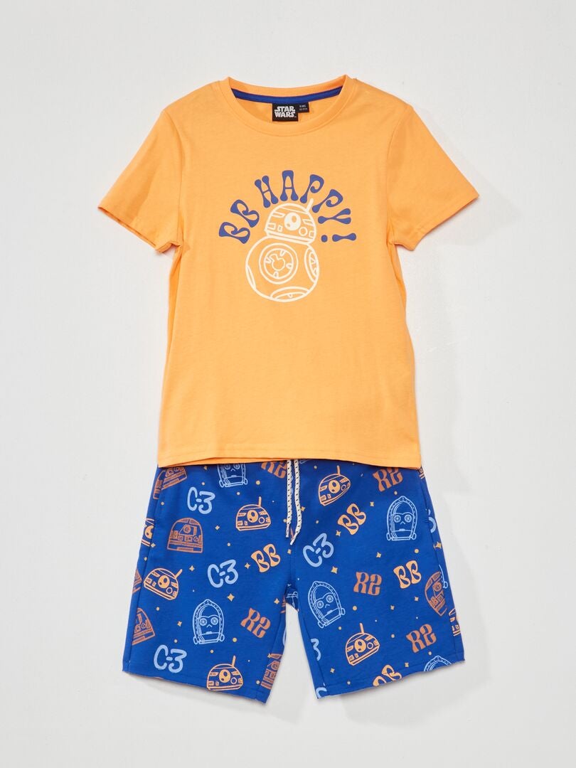 Ensemble tee-shirt + bermuda 'Star Wars' Orange/bleu - Kiabi