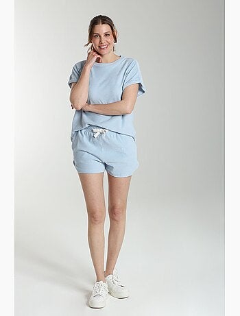 Ensemble Tee Shirt Et Short Molleton Femme Dilly Bis | Gerard Pasquier Avec Col Rond | Gerard Pasq