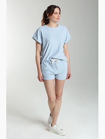 Ensemble Tee Shirt Et Short Molleton Femme Dilly Bis | Gerard Pasquier Avec Col Rond | Gerard Pasq