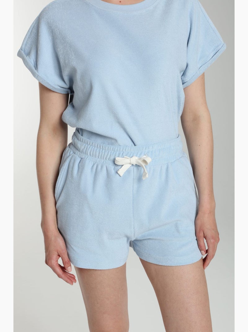 Ensemble Tee Shirt Et Short Molleton Femme Dilly Bis   | Gerard Pasquier Avec Col Rond | Gerard Pasq Bleu ciel - Kiabi