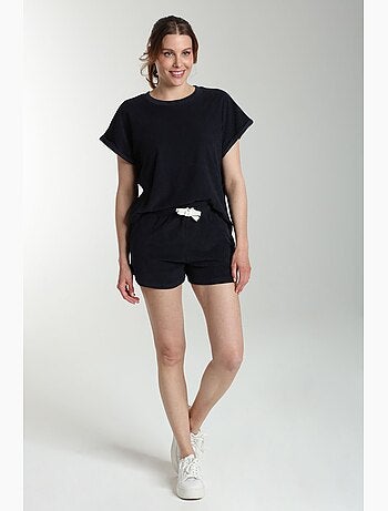 Ensemble Tee Shirt Et Short Molleton Femme Dilly Bis | Gerard Pasquier Avec Col Rond | Gerard Pasqu