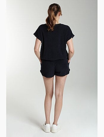 Ensemble Tee Shirt Et Short Molleton Femme Dilly Bis | Gerard Pasquier Avec Col Rond | Gerard Pasqu