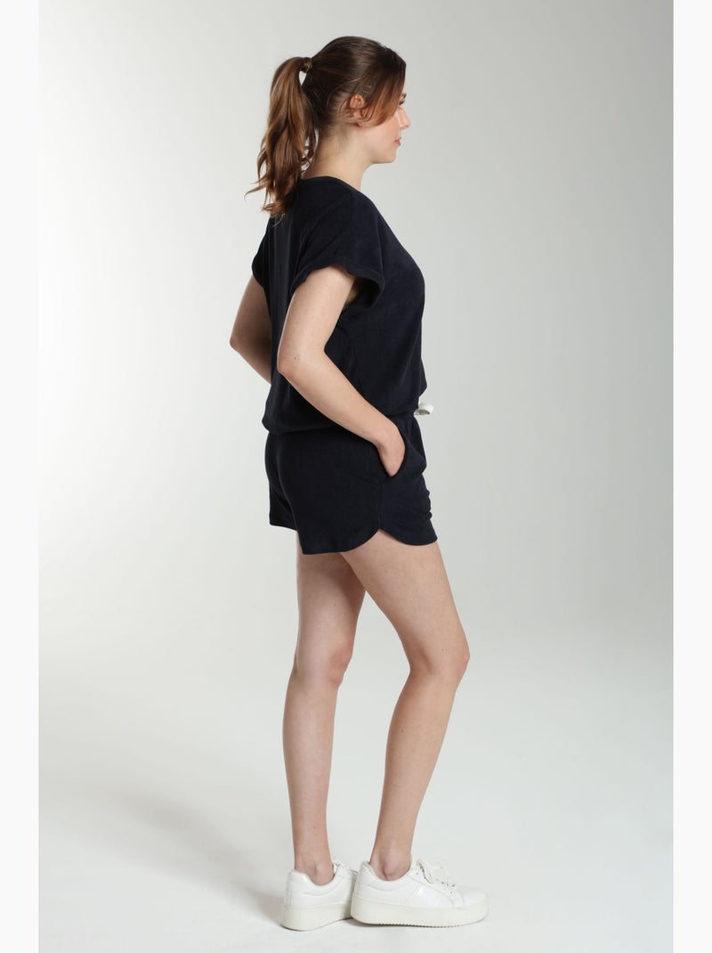 Ensemble Tee Shirt Et Short Molleton Femme Dilly Bis  | Gerard Pasquier Avec Col Rond | Gerard Pasqu Bleu marine - Kiabi