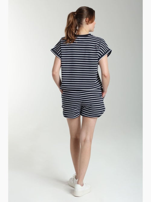 Ensemble Tee Shirt Et Short Molleton Femme Dilly Bis Marine/ | Gerard Pasquier Avec Col Rond | Gerar - Kiabi