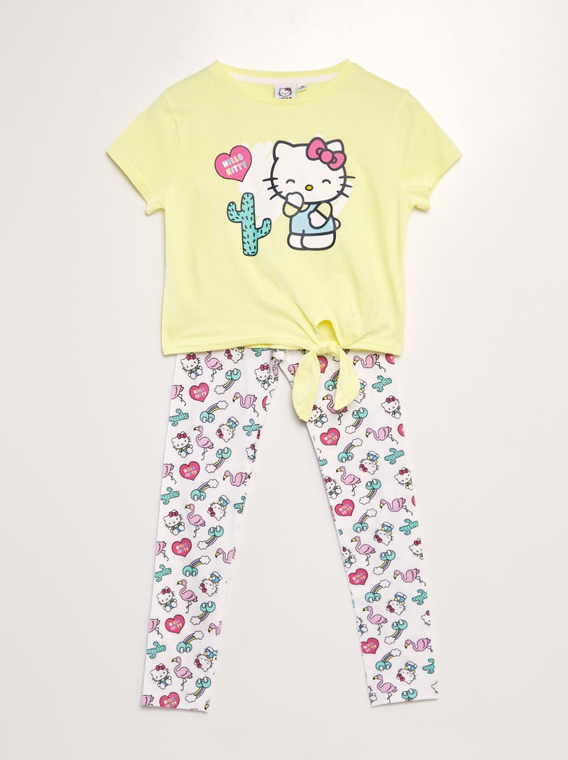 Ensemble tee-shirt + legging 'Hello Kitty' Jaune - Kiabi