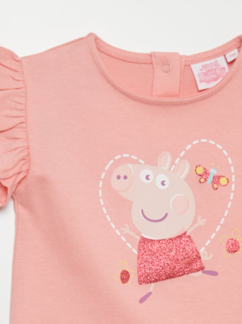 Ensemble tee-shirt + legging 'Peppa Pig' Rose - Kiabi