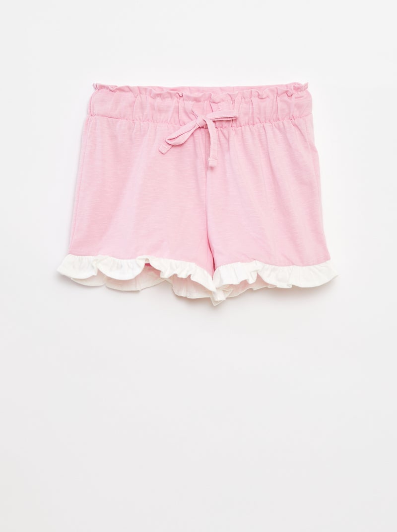 Ensemble tee-shirt long + short 'Marie' ROSE - Kiabi