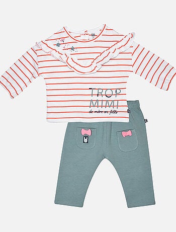 ENSEMBLE TEE SHIRT PANTALON GERMANDREE MAILLE BEBE