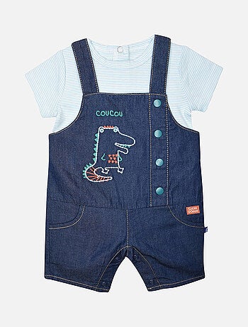 ENSEMBLE TEE SHIRT SALOPETTE GUIDO JEAN COURT NAISSANCE