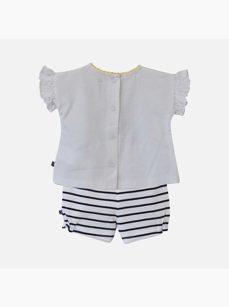 ENSEMBLE TEE SHIRT + SHORT EUGENIE Blanc - Kiabi