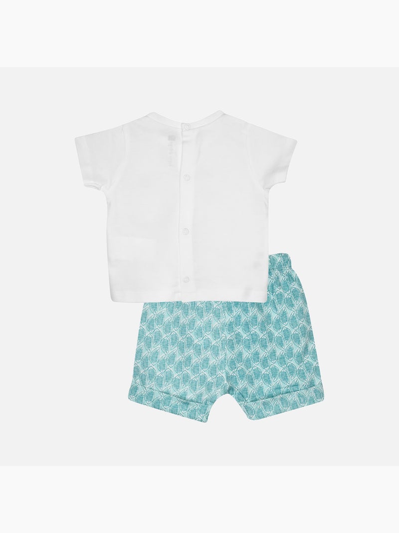 ENSEMBLE TEE SHIRT SHORT GAELIG BEBE Blanc - Kiabi