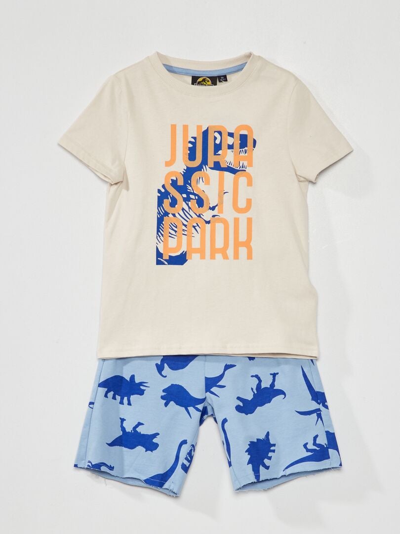 Ensemble tee-shirt + short 'Jurassic Park' Gris - Kiabi