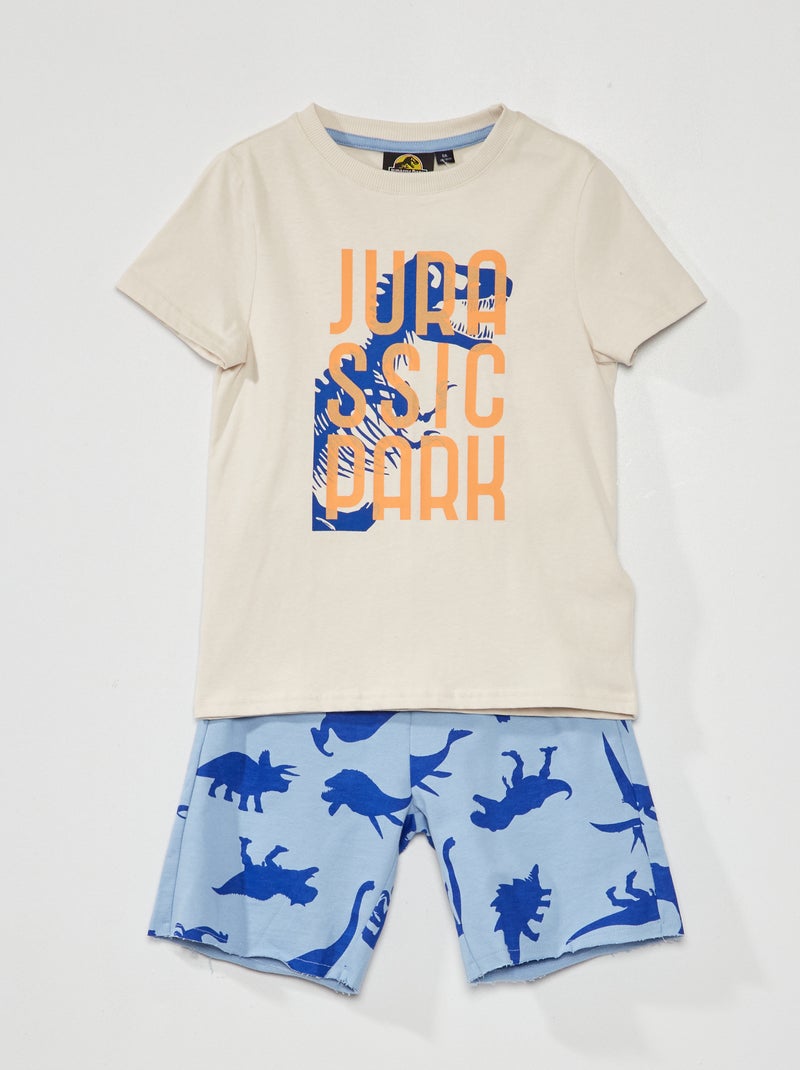 Ensemble tee-shirt + short 'Jurassic Park' Gris - Kiabi