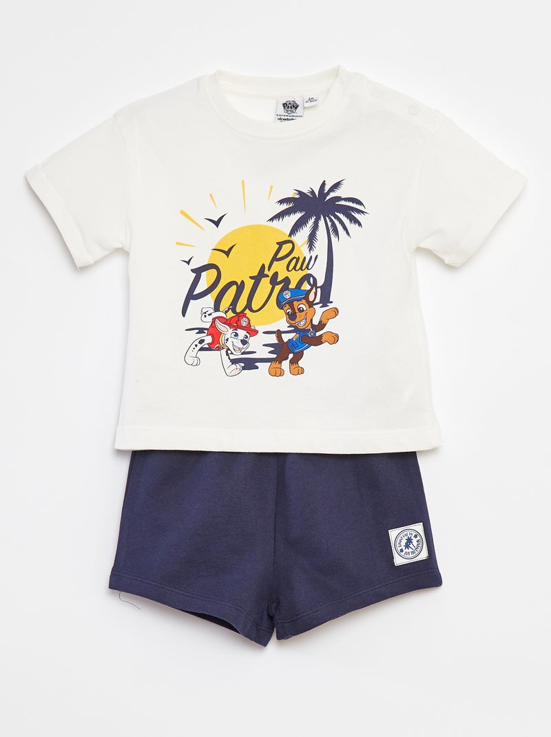 Ensemble tee-shirt + short 'Pat' Patrouille' BLANC - Kiabi