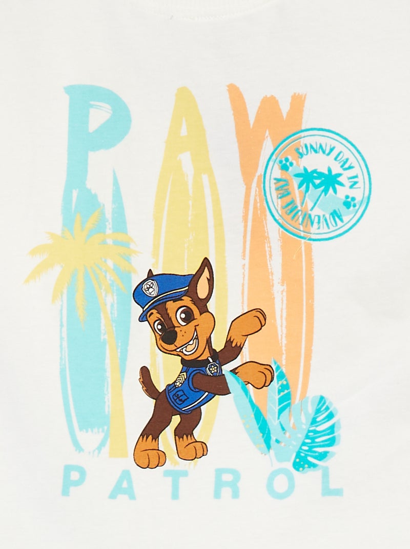 Ensemble tee-shirt + short 'Pat' Patrouille' Blanc/bleu - Kiabi