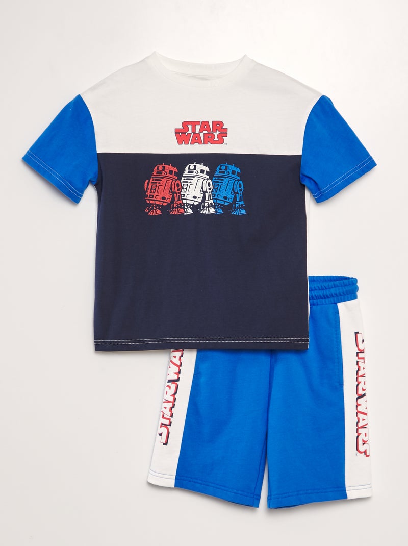 Ensemble tee-shirt + short 'Star Wars' Bleu - Kiabi