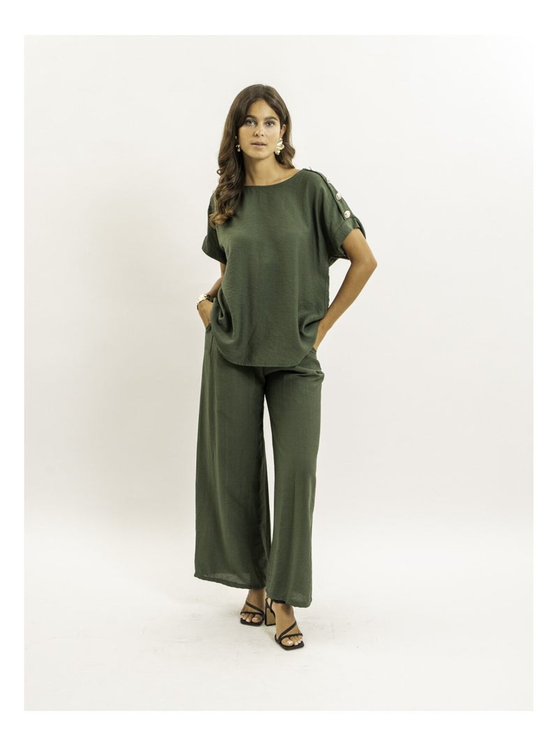 Ensemble top et pantalon ETALIA Kaki - Kiabi
