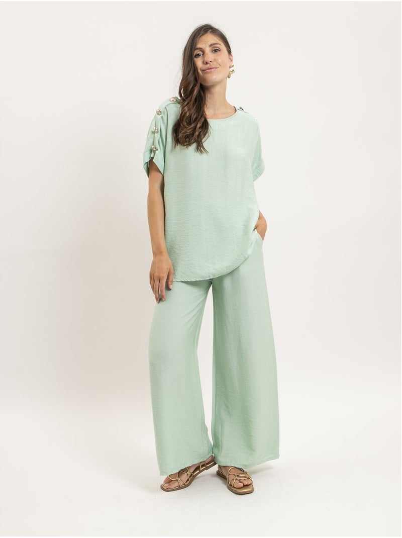 Ensemble top et pantalon etalia Vert pistache - Kiabi