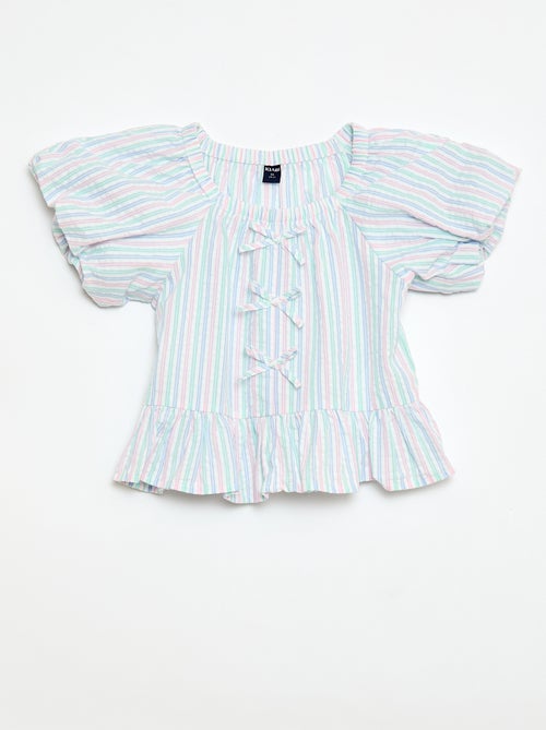 Ensemble top + pantalon avec détails en coton - Kiabi