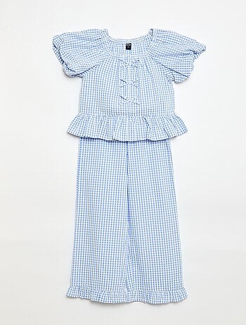 Ensemble top + pantalon avec détails en coton