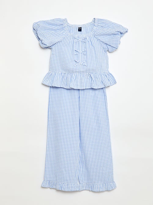 Ensemble top + pantalon avec détails en coton - Kiabi