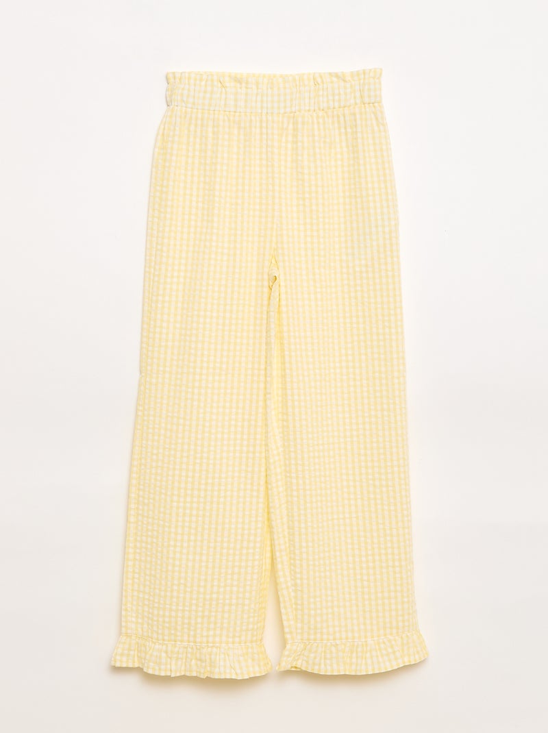 Ensemble top + pantalon avec détails en coton Jaune - Kiabi