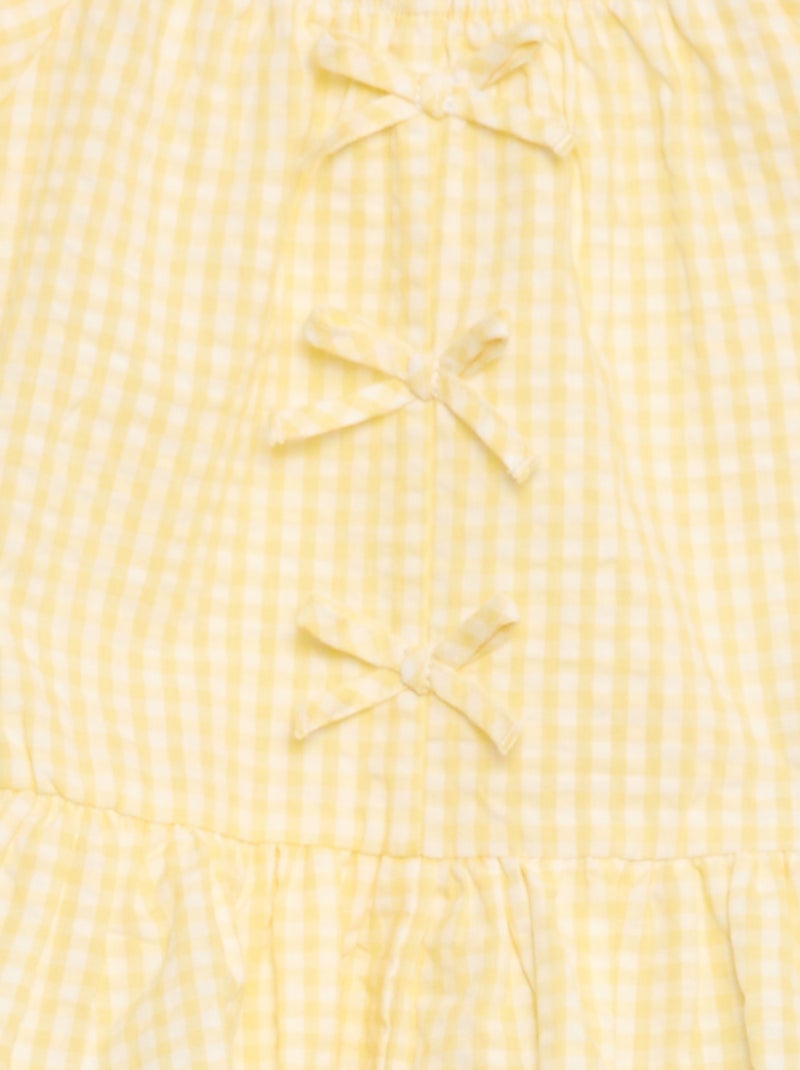 Ensemble top + pantalon avec détails en coton Jaune - Kiabi